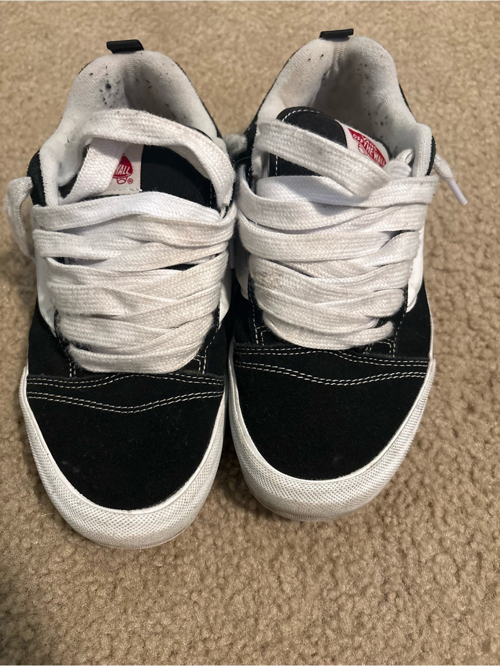 Vans Kids Black and White Low-Top Skate Sneakers